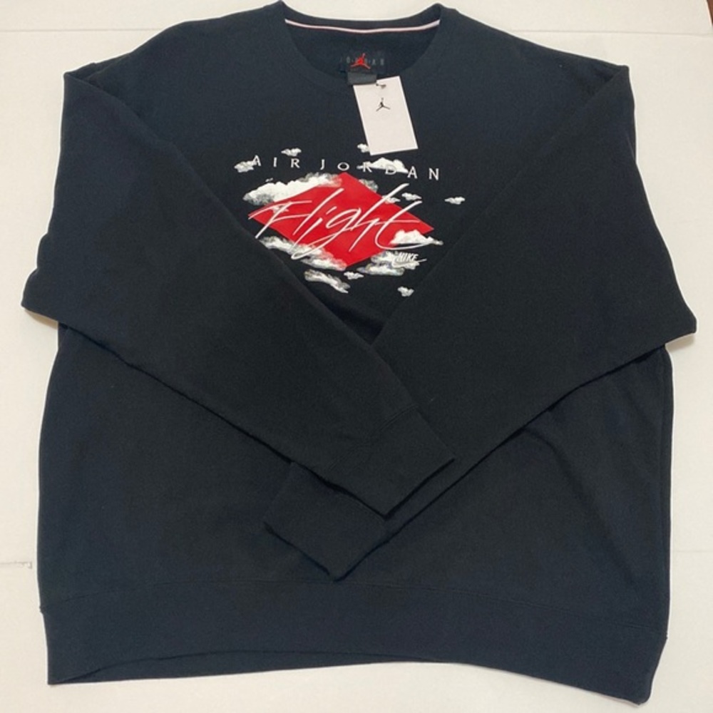 NEW Air Jordan Flight Black Red Sweatshirt